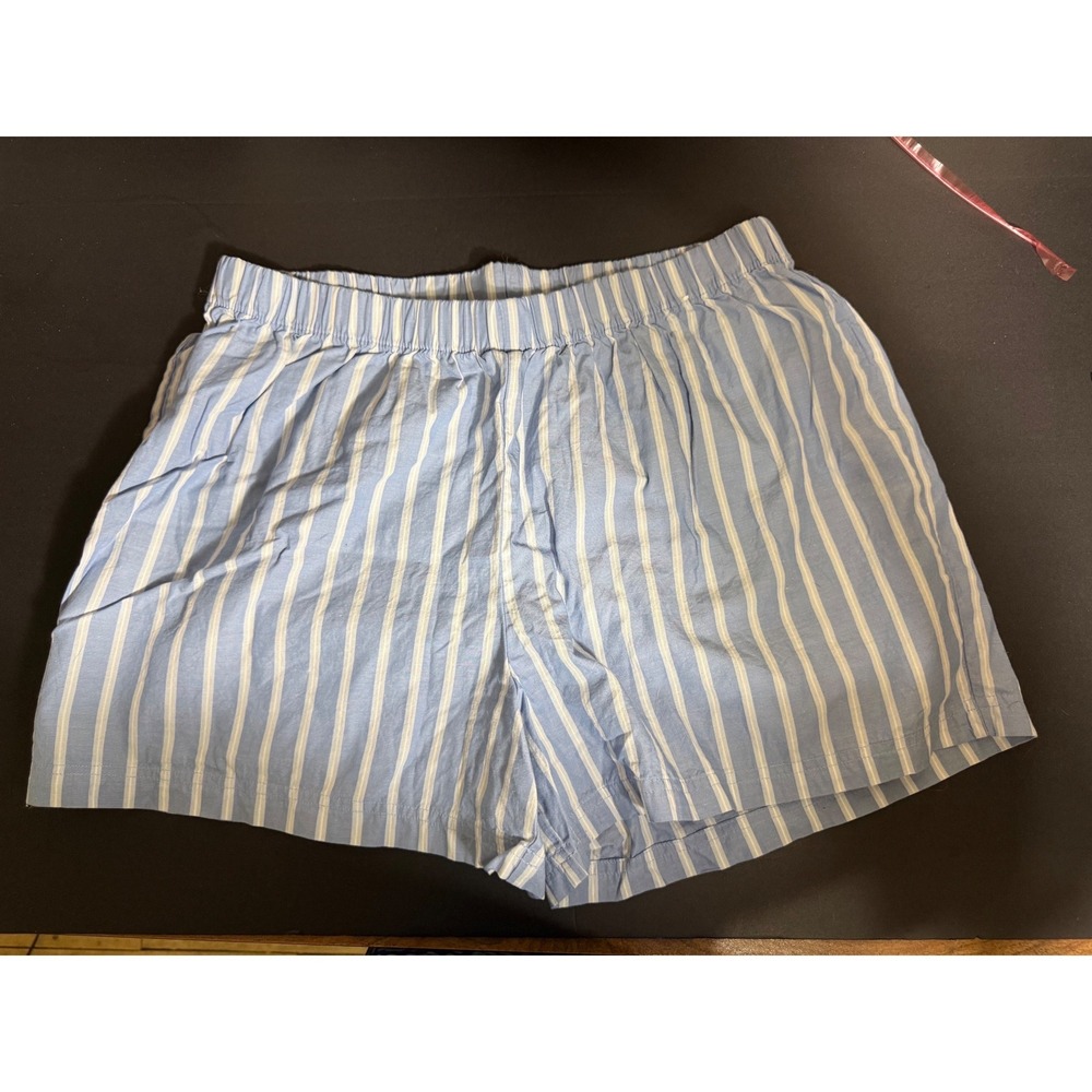 Primark Cares Blue White Striped Cotton Pajama Shorts Womens S #Coquette